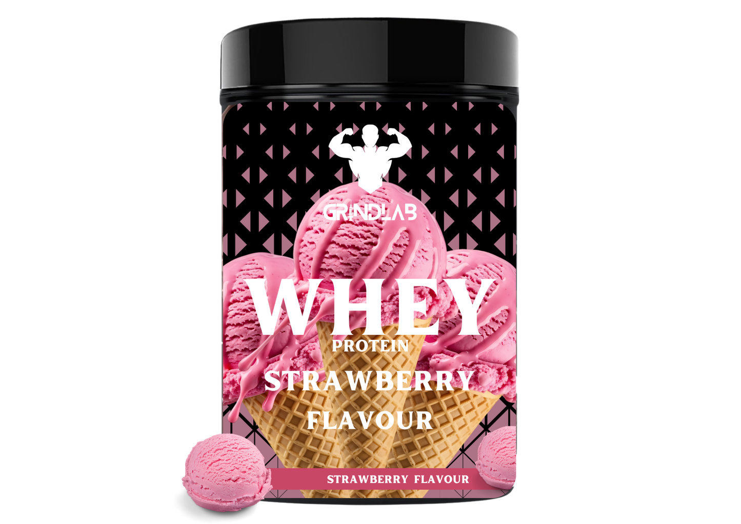 GrindLAB Whey Protein - Strawberry - 500g